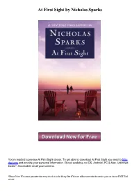 At First Sight by Nicholas Sparks
