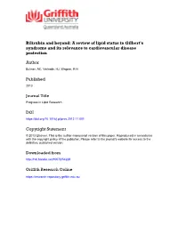 Bilirubin and Beyond: a Review of Lipid Status in Gilbert's Syndrome and Its Relevance to Cardiovascular Disease Protection