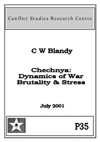 Chechnya: Dynamics of War Brutality & Stress