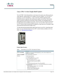 Cisco CRS-1 8-Slot Single-Shelf System