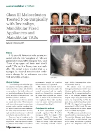 Class III Malocclusion Treated Non-Surgically with Invisalign, Mandibular Fixed Appliances and Mandibular Tads by Randy J