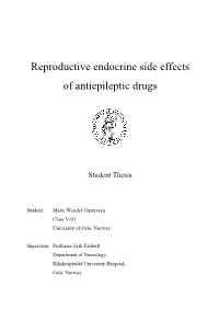Hormonal Side Effects in Patients Using Levetiracetam