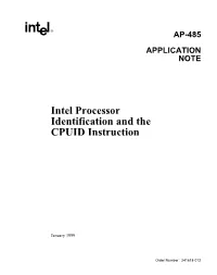 Intel Processor Identification and the CPUID Instruction