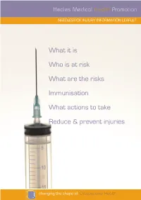 Needlestick Injury Information Leaflet