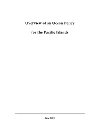 Overview of an Ocean Policy for the Pacific Islands