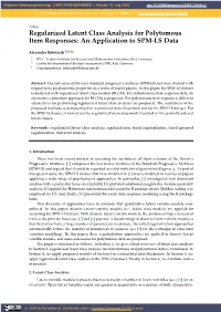 Regularized Latent Class Analysis for Polytomous Item Responses: an Application to SPM-LS Data