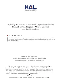 The Example of the Linguistic Atlas of Scotland John Kirk, Christian Hessle