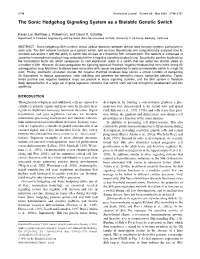 The Sonic Hedgehog Signaling System As a Bistable Genetic Switch