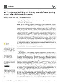 An Experimental and Numerical Study on the Effect of Spacing Between Two Helmholtz Resonators