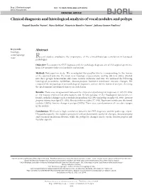 Clinical Diagnosis and Histological Analysis of Vocal Nodules and Polyps
