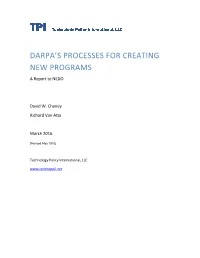 Darpa's Processes for Creating New Programs