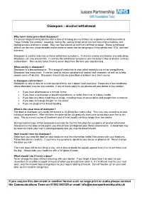 Diazepam - Alcohol Withdrawal
