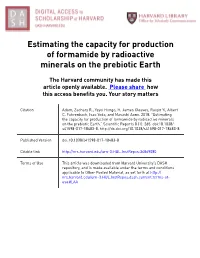Estimating the Capacity for Production of Formamide by Radioactive Minerals on the Prebiotic Earth