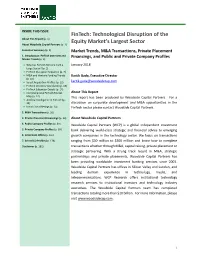 Fintech: Technological Disruption of the Equity Market's Largest Sector