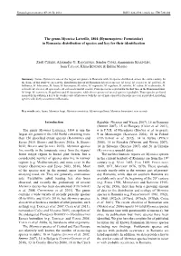Hymenoptera: Formicidae) in Romania: Distribution of Species and Key for Their Identification