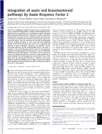 Integration of Auxin and Brassinosteroid Pathways by Auxin Response Factor 2