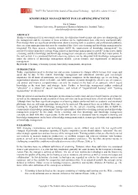 Knowledge Management in E-Learning Practices