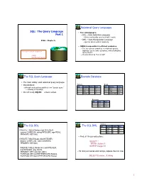 SQL: the Query Language Part 1