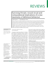 Surviving Threats: Neural Circuit and Computational Implications of a New Taxonomy of Defensive Behaviour