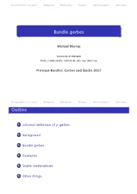 Bundle Gerbes Examples Stable Isomorphism Other Things
