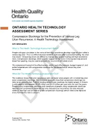 Compression Stockings for Prevention of Venous Leg Ulcer Recurrence