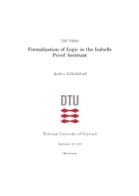 Formalization of Logic in the Isabelle Proof Assistant