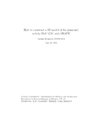 How to Construct a 3D Model of the Planetary Nebula NGC 6781 with SHAPE