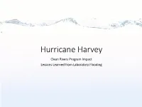 Hurricane Harvey Clean Rivers Program Impact Lessons Learned from Laboratory Flooding Table of Contents
