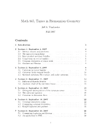 Math 865, Topics in Riemannian Geometry