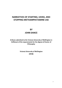 Narratives of Starting, Using, and Stopping Methamphetamine Use