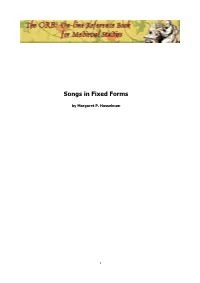 Songs in Fixed Forms