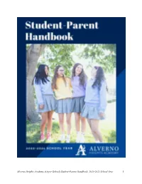 Student-Parent Handbook, 2020-2021 School Year 1
