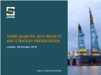 Third Quarter 2015 Results and Strategy Presentation