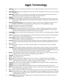 Aggie Terminology