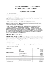 Canary Current Large Marine Ecosystem (Cclme) Project