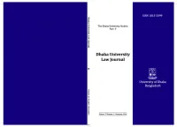 Dhaka University Law Journal (The Dhaka University Studies Part-F) Volume 27 Issue No 2 December 2016)