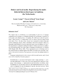 Dialect and Local Media: Reproducing the Multi- Dialectal Hierarchical Space in Limburg (The Netherlands)
