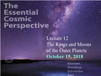Lecture 12 the Rings and Moons of the Outer Planets October 15, 2018