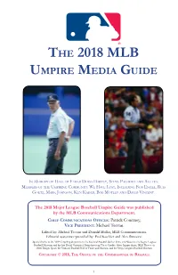 The 2018 MLB Umpire Media Guide