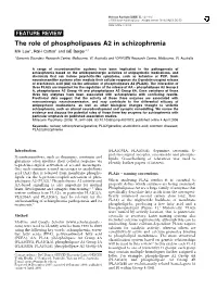 The Role of Phospholipases A2 in Schizophrenia