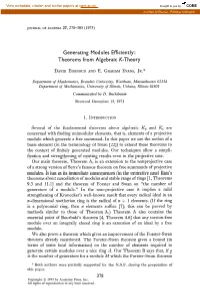 Theorems from Algebraic K-Theory