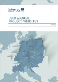 USER MANUAL PROJECT WEBSITES Version 2 March 2017 TAKING COOPERATION FORWARD