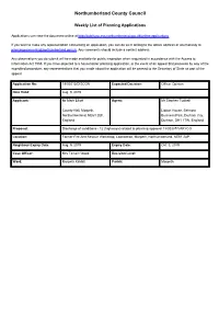 Weekly List of Planning Applications