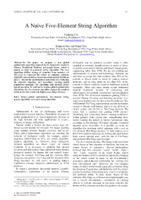 A Naïve Five-Element String Algorithm