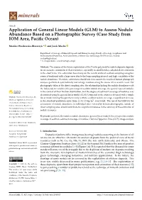 Application of General Linear Models (GLM) to Assess Nodule Abundance Based on a Photographic Survey (Case Study from IOM Area, Paciﬁc Ocean)