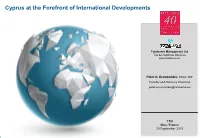 Cyprus at the Forefront of International Developments