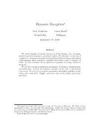 Dynamic Deception∗