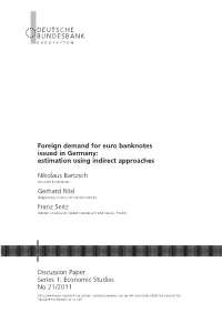 Foreign Demand for Euro Banknotes Issued in Germany: Estimation Using Indirect Approaches