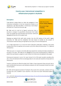 International Competition in Infrastructure Projects in Australia