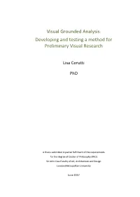 Visual Grounded Analysis: Developing and Testing a Method for Preliminary Visual Research